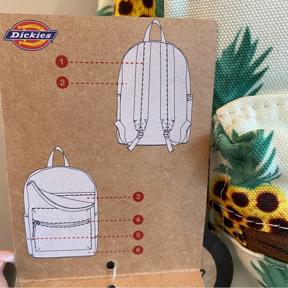 DICKIES Sunflower Pineapple Canvas Colton Backpack - Picture 5 of 7